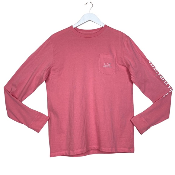 Vineyard Vines Tops - Vineyard Vines Pink Long Sleeve Pocket T-Shirt Women's Size XL